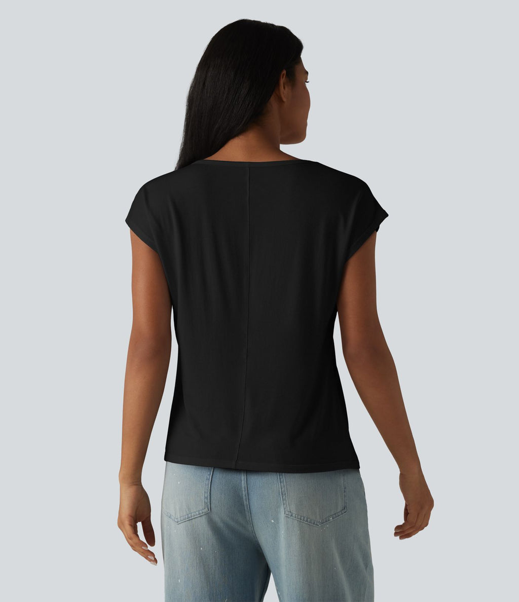 T-shirt col U manches courtes