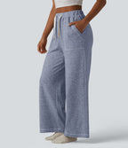 Pantalon ample taille haute avec cordon de serrage et poches