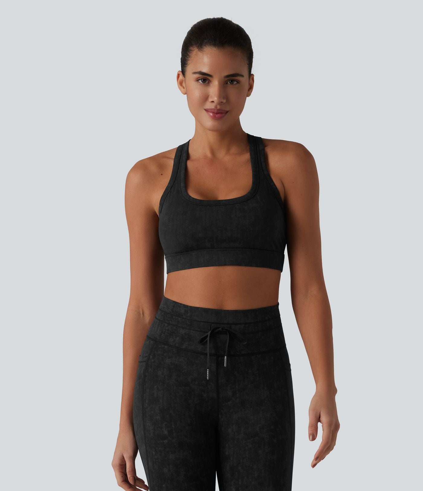 Brassière de sport col U dos nageur maintien léger