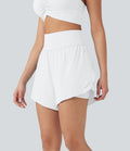 Short 2-en-1 de course gainant taille haute avec points réfléchissants, ourlet croisé et séchage rapide 12,5 cm avec poches SoftlyZero™