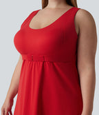 Robe de tennis 2-en-1 Halara UltraSculpt™ grande taille avec soutien-gorge intégré push-up et poches - Édition Easy Peasy