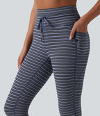 Halara UltraSculpt™ Legging de yoga taille haute jacquard à rayures avec cordon de serrage et poches
