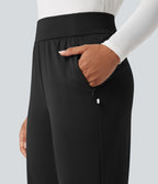 Pantalon de golf taille haute à coupe droite avec poches - Tee de golf