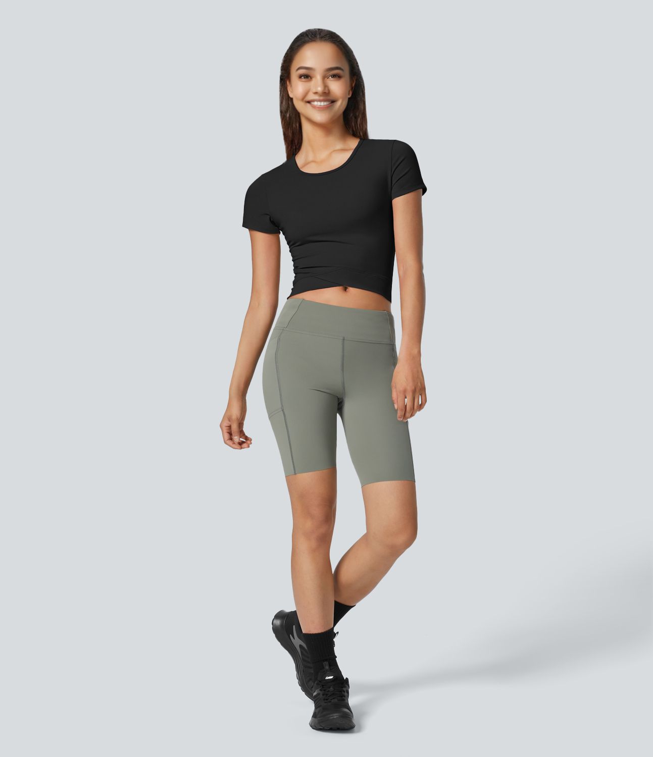 Softlyzero™ Plush Top Courte Sport Yoga Croisé Coupe