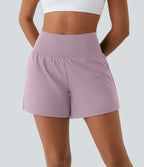 Short yoga 2-en-1 SoftlyZero™ Airy effet frais InstantCool taille très haute 12,5 cm avec poches, longueur allongée