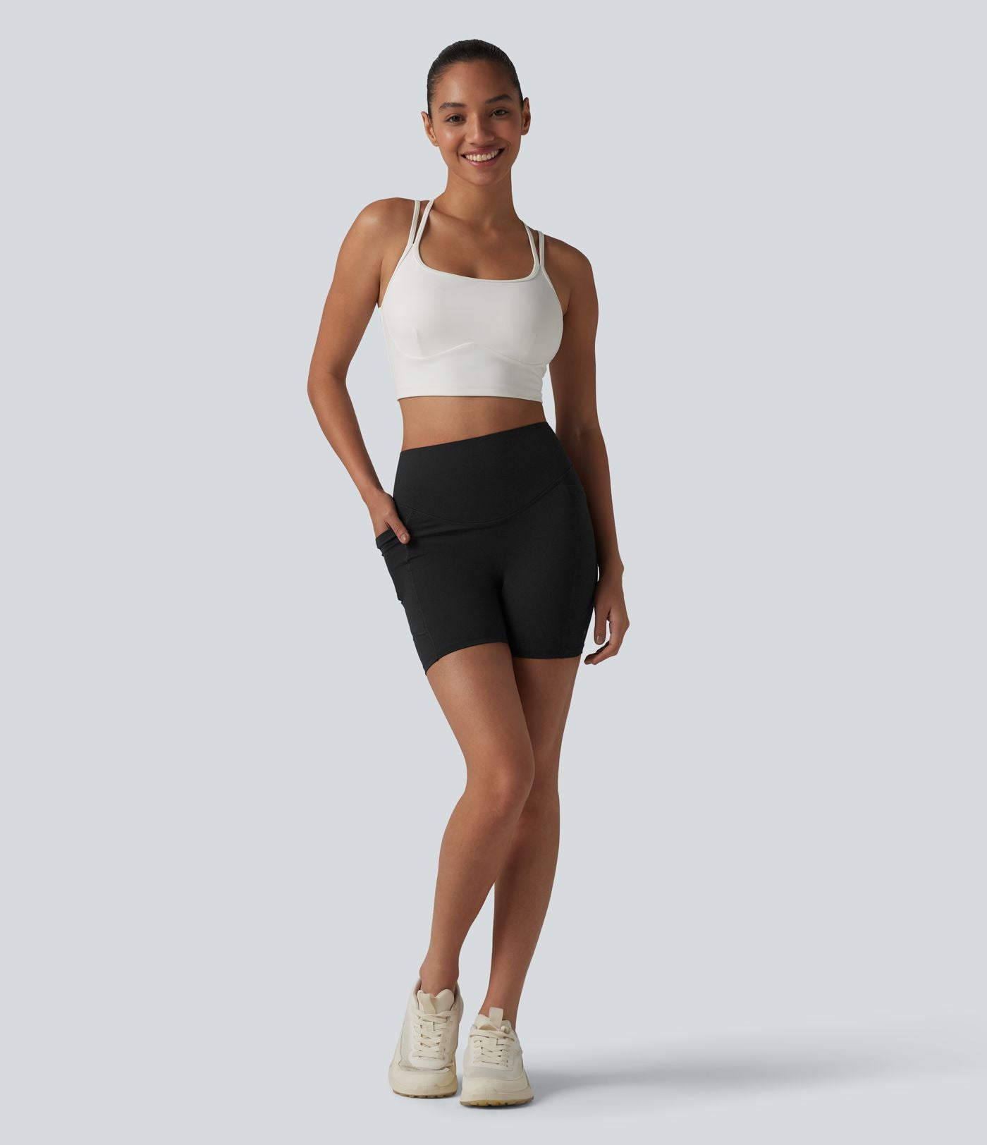 Halara UltraSculpt™ Cycliste de sport taille haute ventre plat push-up 12,5 cm avec poches