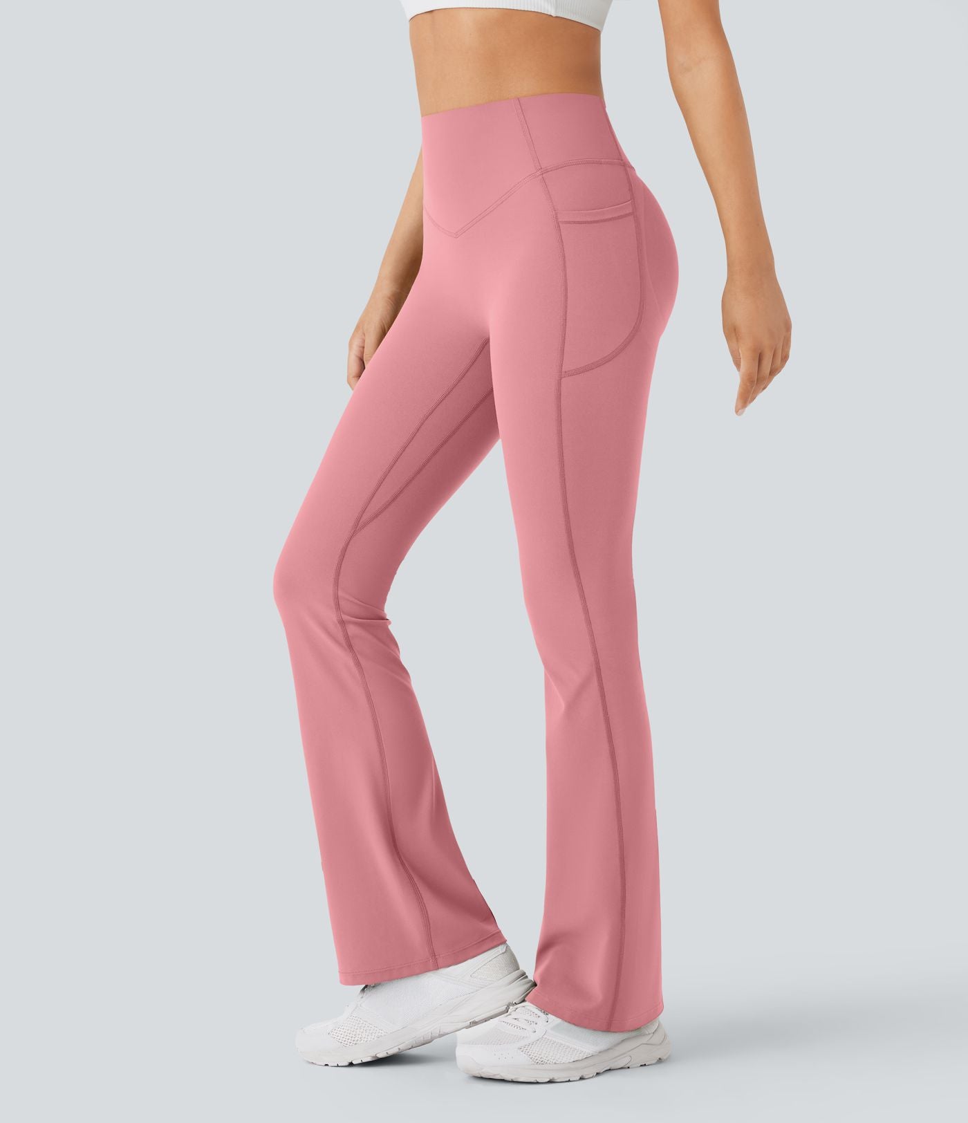 Pantalon de yoga à coupe bootcut gainant galbant taille haute avec effet scrunch et poches Halara UltraSculpt™