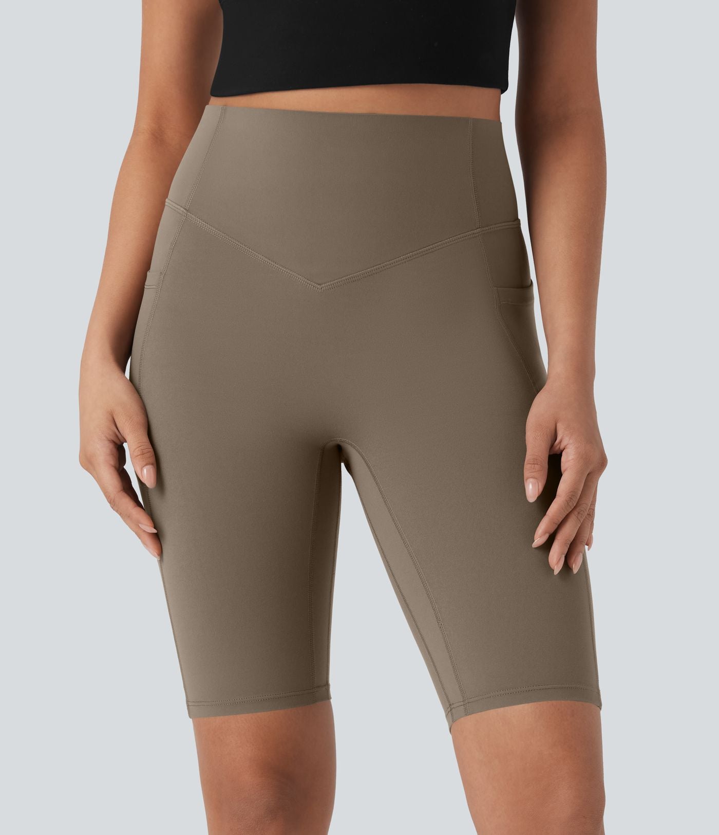 Short cycliste 12,5 cm d'entraînement gainant taille haute avec poches Halara UltraSculpt™
