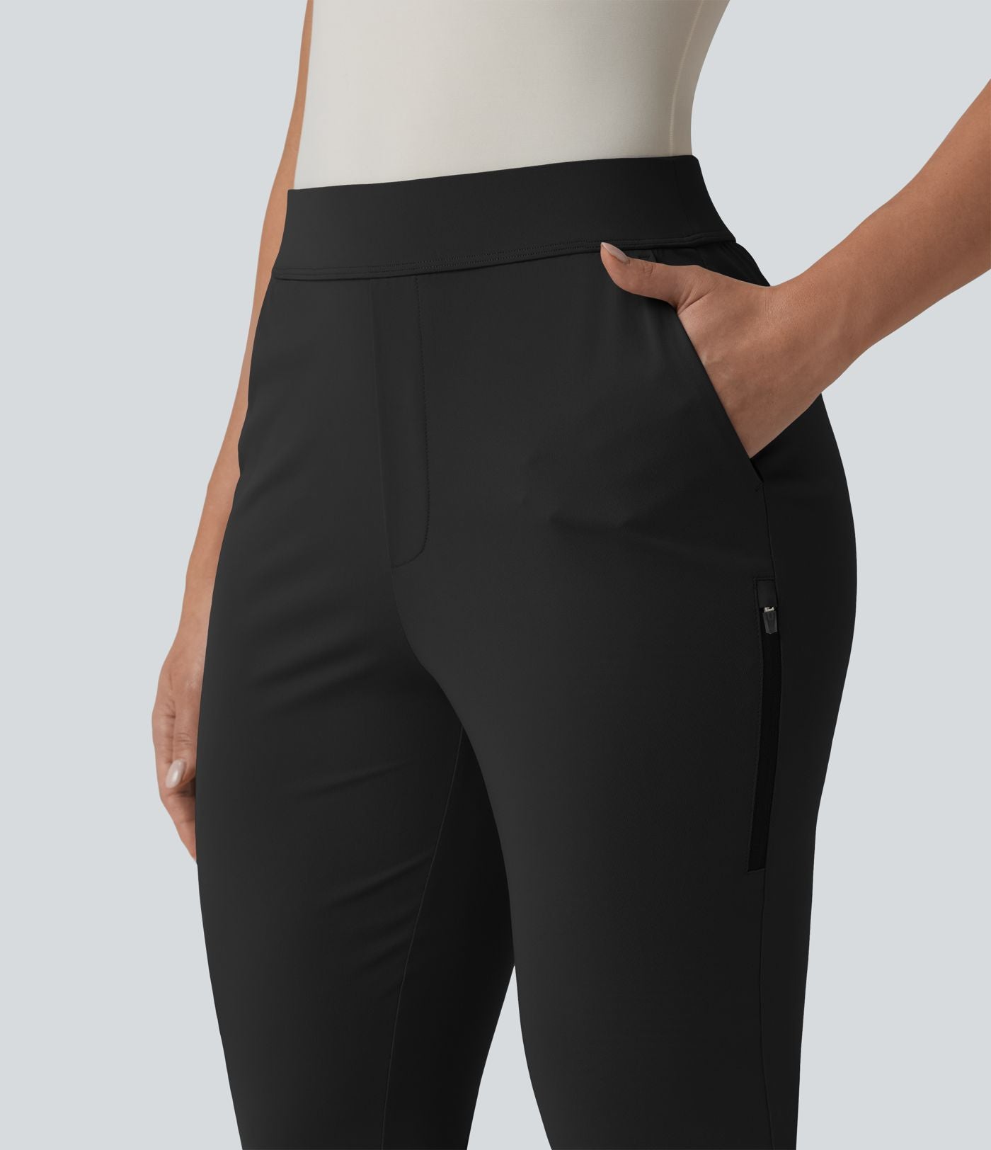 Pantalon de golf fuselé taille haute avec poches
