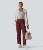 Halara Flex™ Pantalon tailleur fuselé taille haute en tissu gaufré avec poches