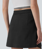 Jupe courte casual 2-en-1 à plis taille haute