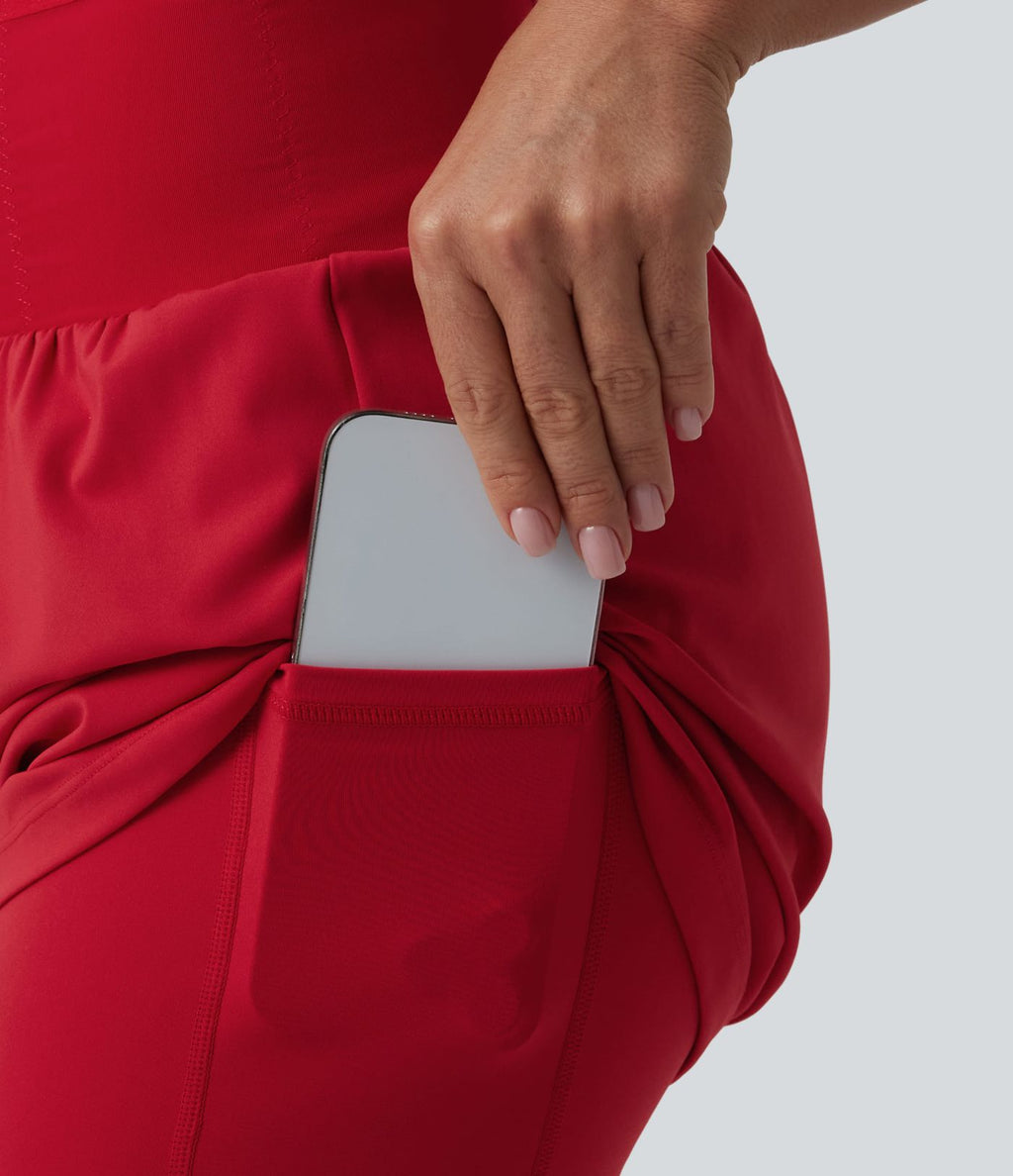 Short de yoga 2-en-1 SoftlyZero™ Airy gainant taille haute effet frais InstantCool avec poches