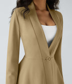 Veste péplum de travail col en V avec un bouton