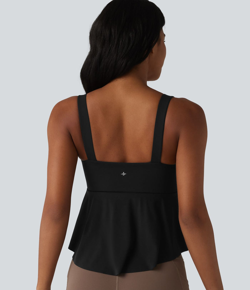 Halara UltraSculpt™ Débardeur de yoga col V push-up coussinets non amovibles ourlet à volants