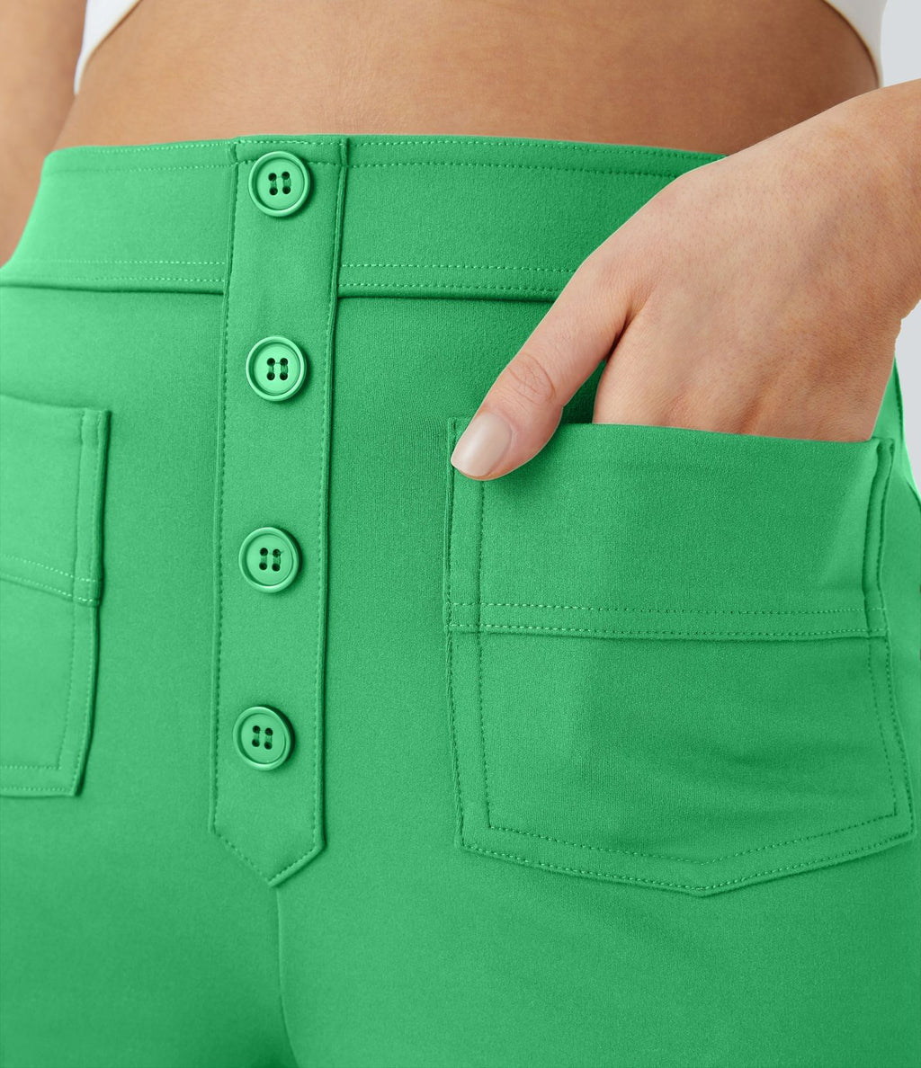 Pantalon taille haute coupe droite DayStretch avec poches