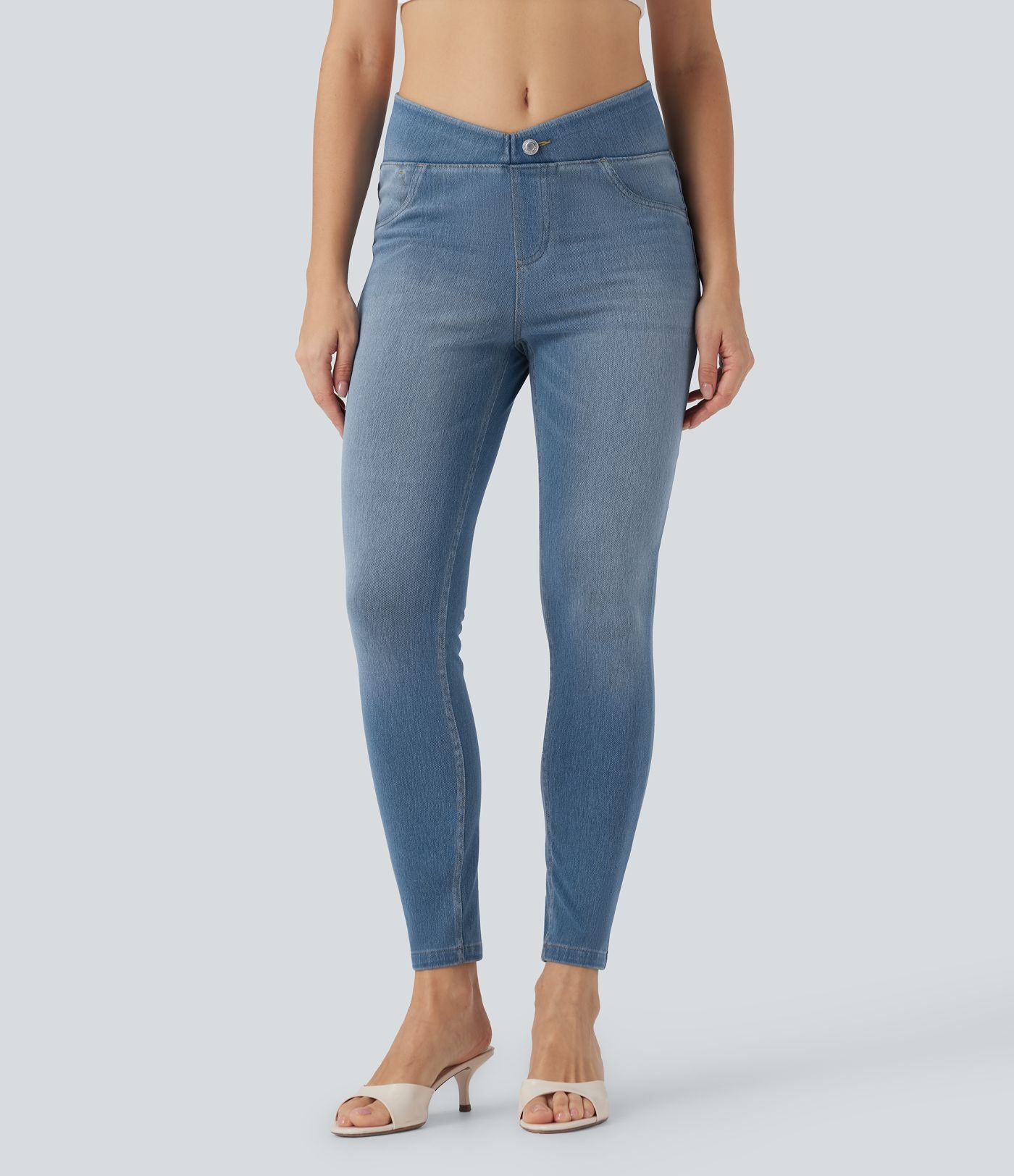 Jean skinny Halara Flex™ coupe en V taille mi-haute 7/8 avec poches