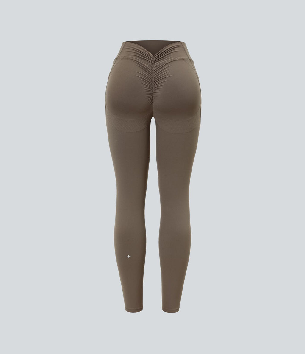 Legging de yoga gainant galbant taille haute avec fronces et poches Halara UltraSculpt™