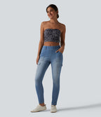 Halara Flex™ Jean skinny casual cargo taille mi-haute avec poches