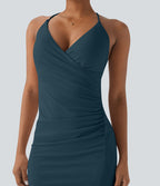 Robe moulante SoftlyZero™ Airy croisée froncée laçage effet frais InstantCool, bonnets E-G, protection solaire UPF50+
