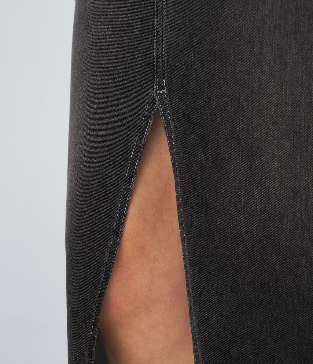 Halara Flex™ Jupe en Jean Casual Mi-Longue Délavé Extensible Plusieurs Poches Taille Haute