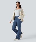 Halara Flex™ Denim Heat Legging casual évasé taille haute avec cordon de serrage et poches