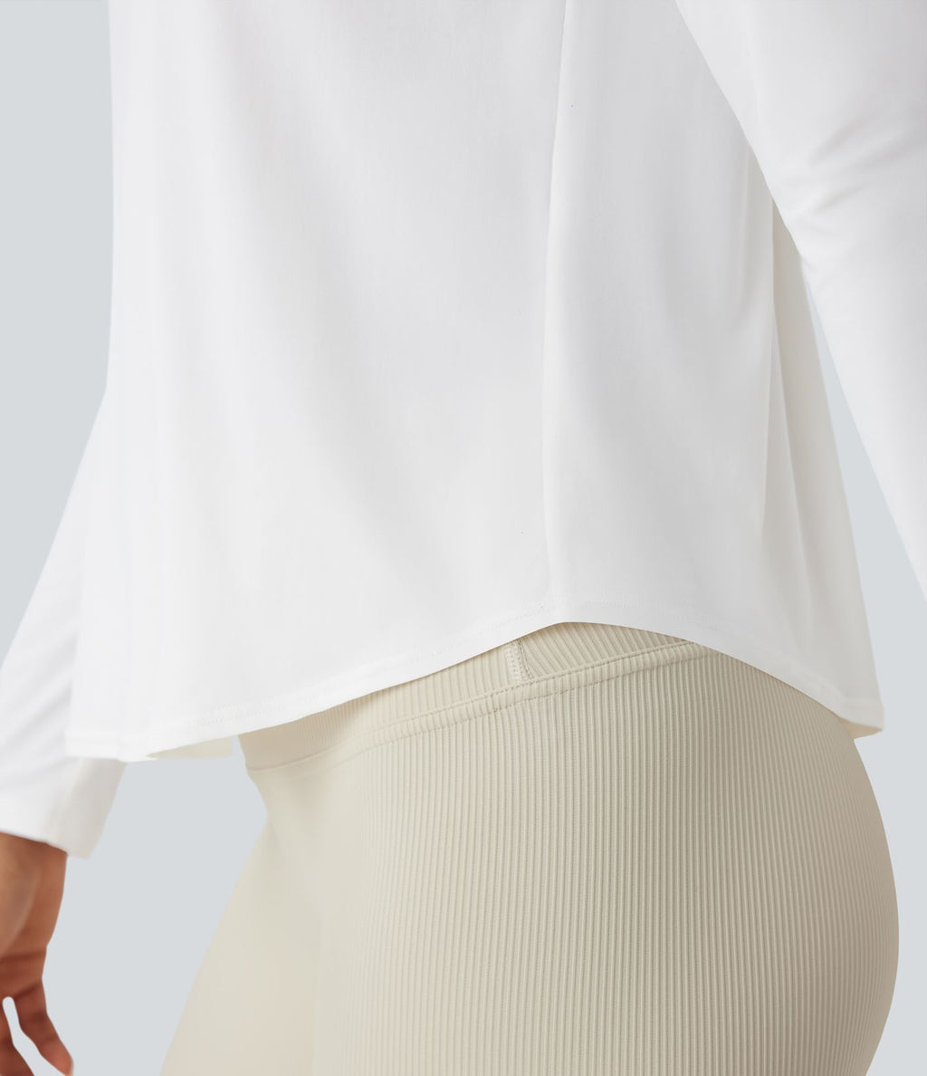 Haut de sport running séchage rapide toucher frais mesh contrastant ourlet arrondi