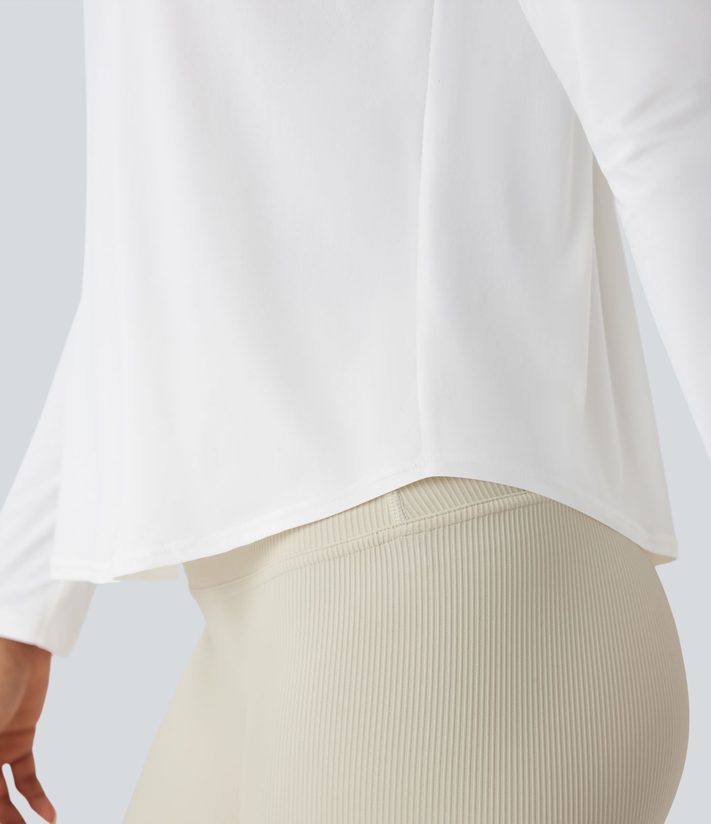 Haut de sport running séchage rapide toucher frais mesh contrastant ourlet arrondi