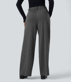 Halara Flex™ Pantalon tailleur baggy pied-de-poule taille haute avec poches