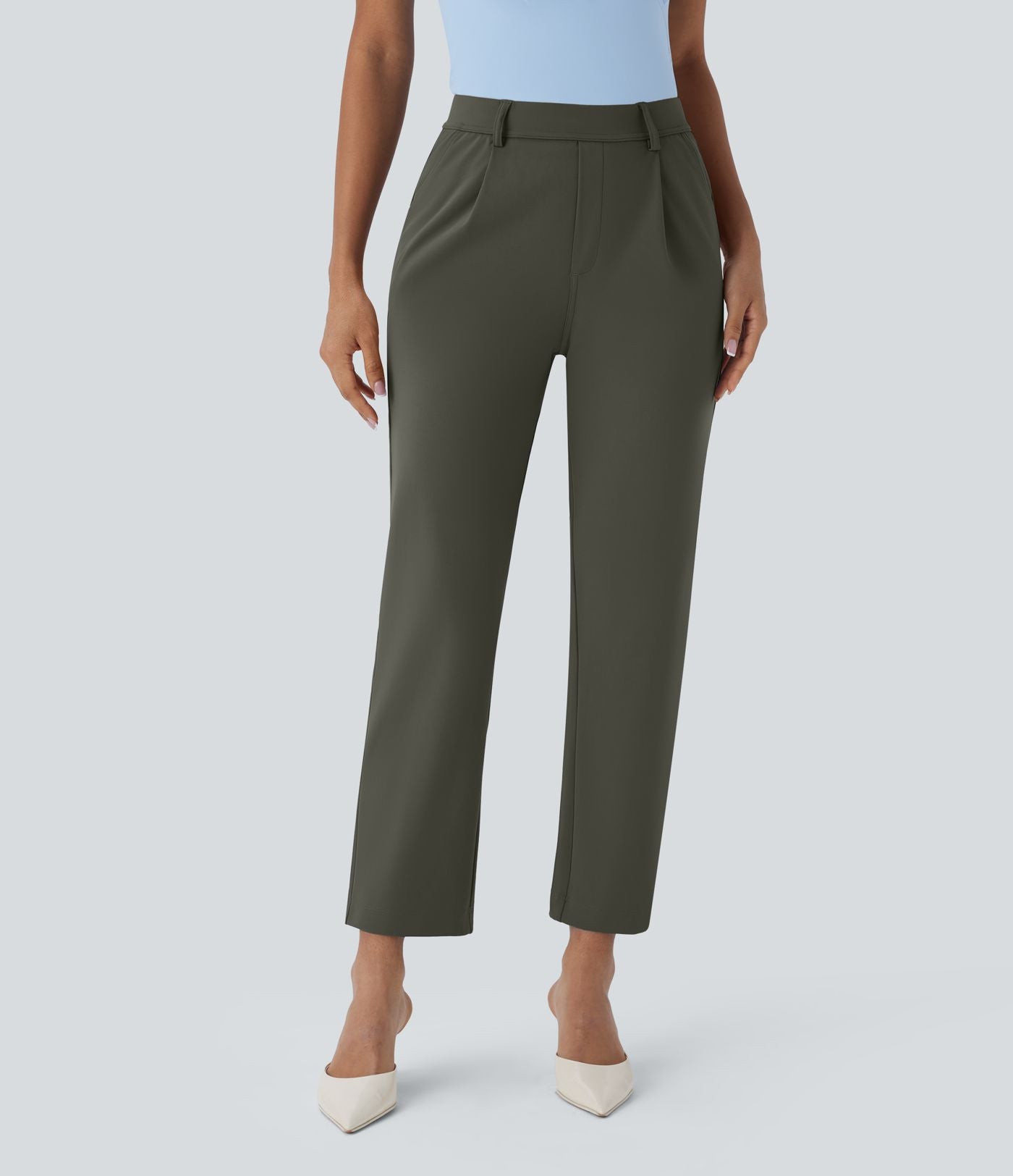 Pantalon de travail fuselé longueur cheville taille haute Halara Flex™ DayStretch avec poches