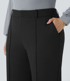 Pantalon de travail grande taille coupe droite zippé taille haute Halara Flex™ avec poches