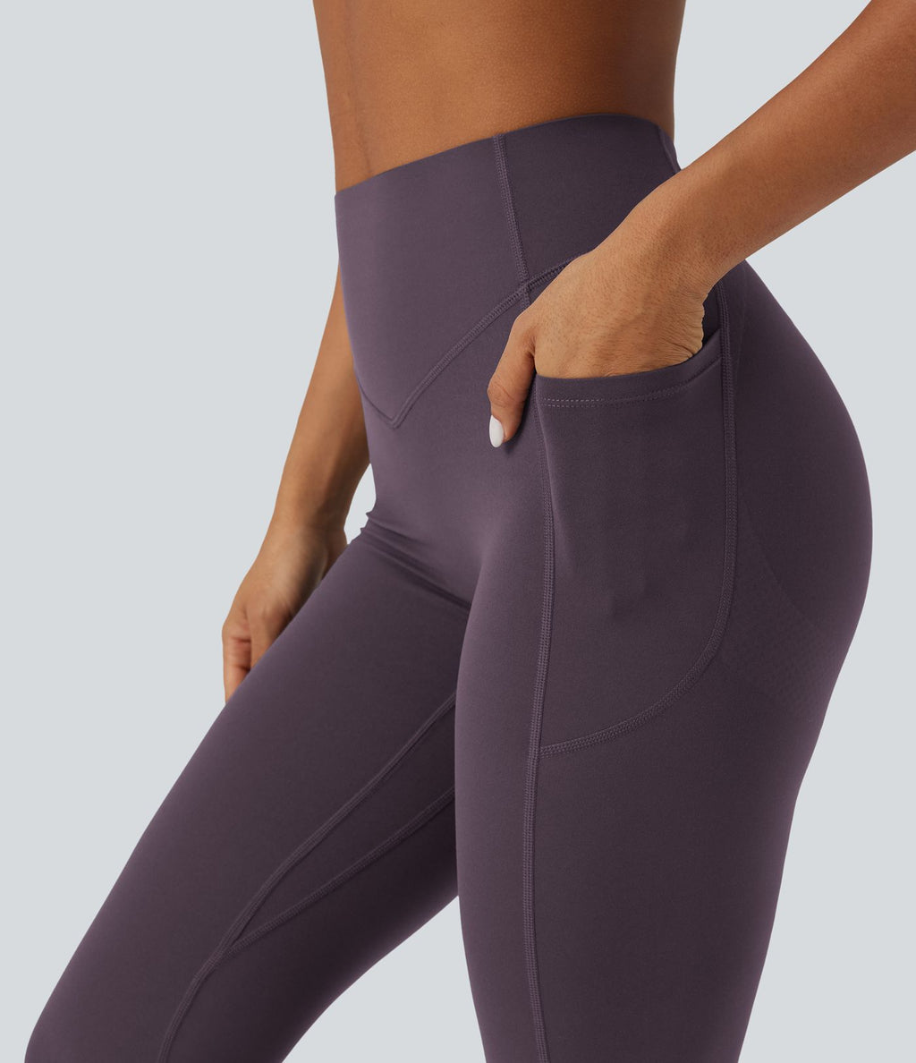 Pantalon de yoga à coupe bootcut gainant galbant taille haute avec effet scrunch et poches Halara UltraSculpt™