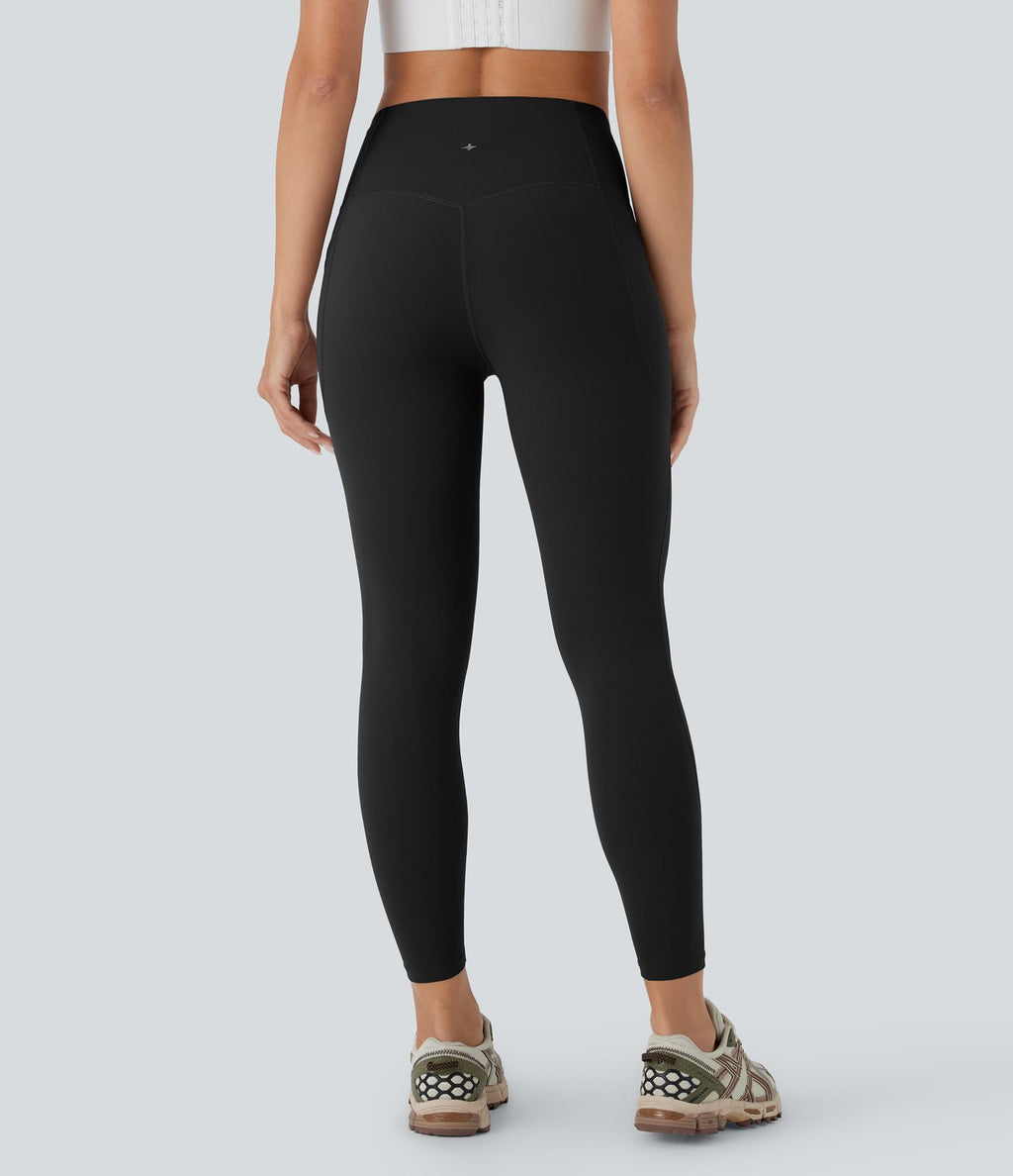 Legging 7/8 d'entraînement gainant taille haute avec sous-vêtement intégré antibactérien et poches Halara UltraSculpt™