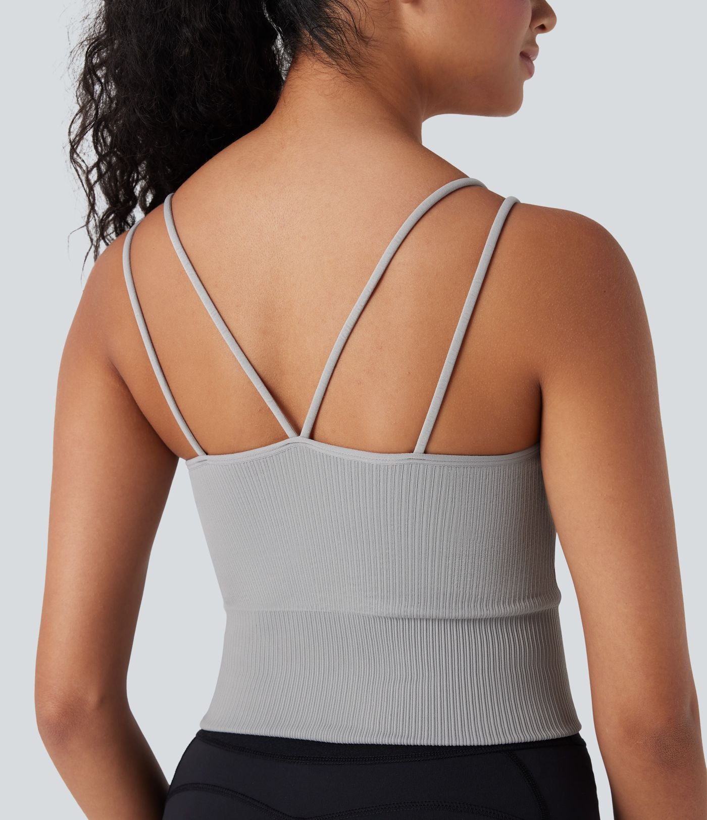 Débardeur running court dos en V bretelles doubles bonnets E-G sans couture OneForm Seamless Flow