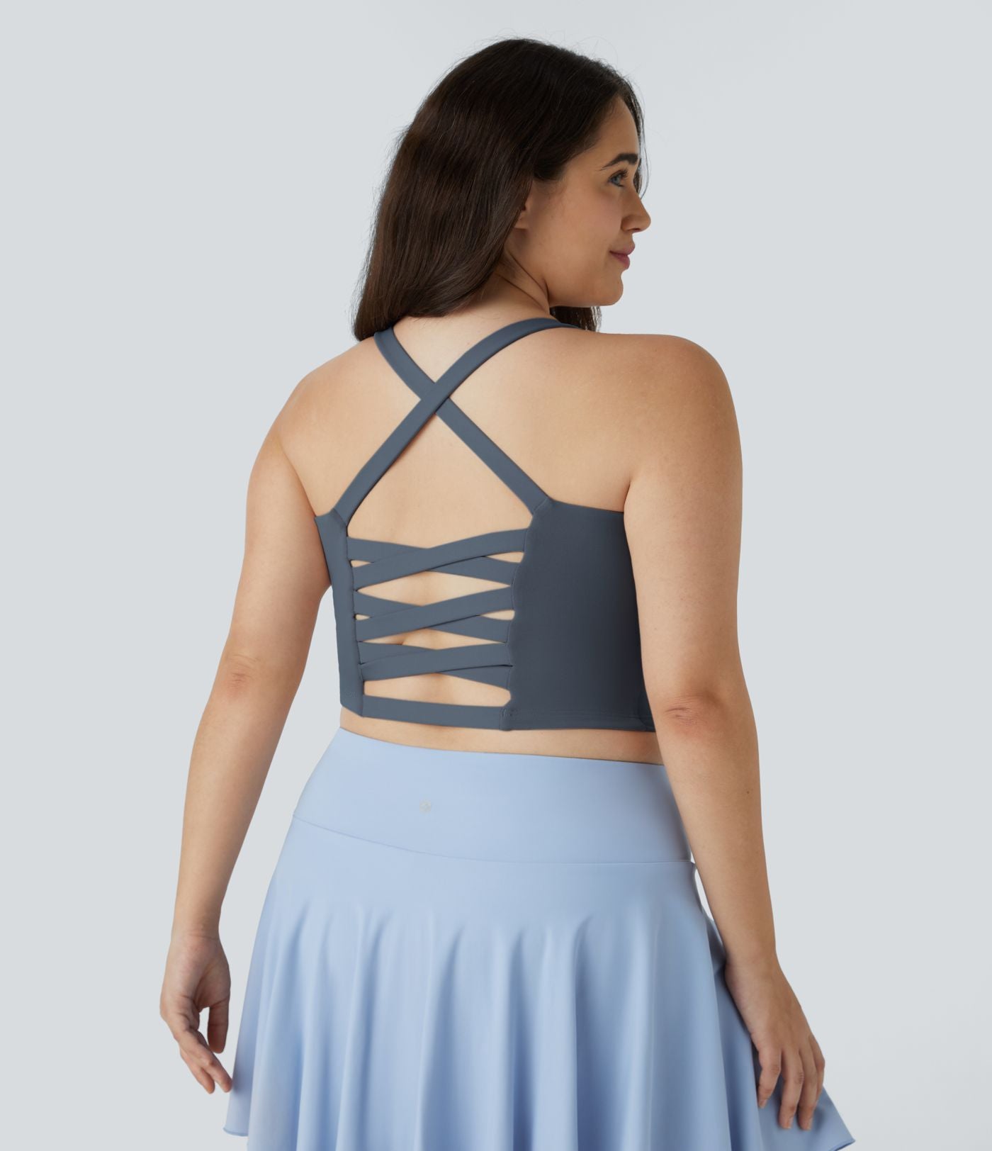 Débardeur Yoga Court Dos Nu Croisé Grande Taille
