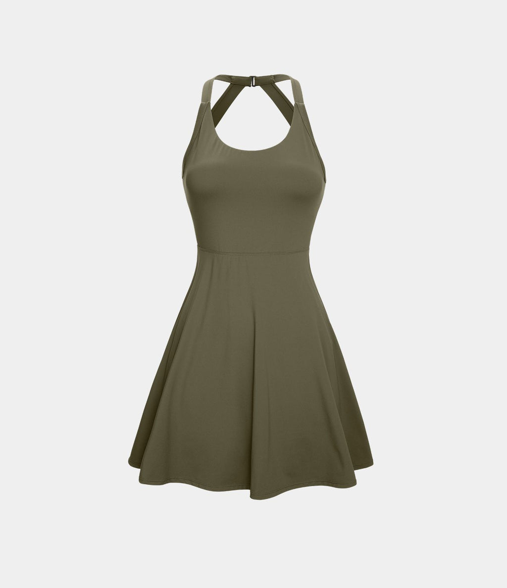 Robe de Danse Sport Mini à Volants Torsadés Dos Nu - Longueur Plus