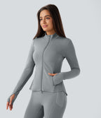 Veste d'équitation ajustée Softlyzero™ avec col montant, passe-pouces, poches, plis et fermeture éclair - Protection UPF50+