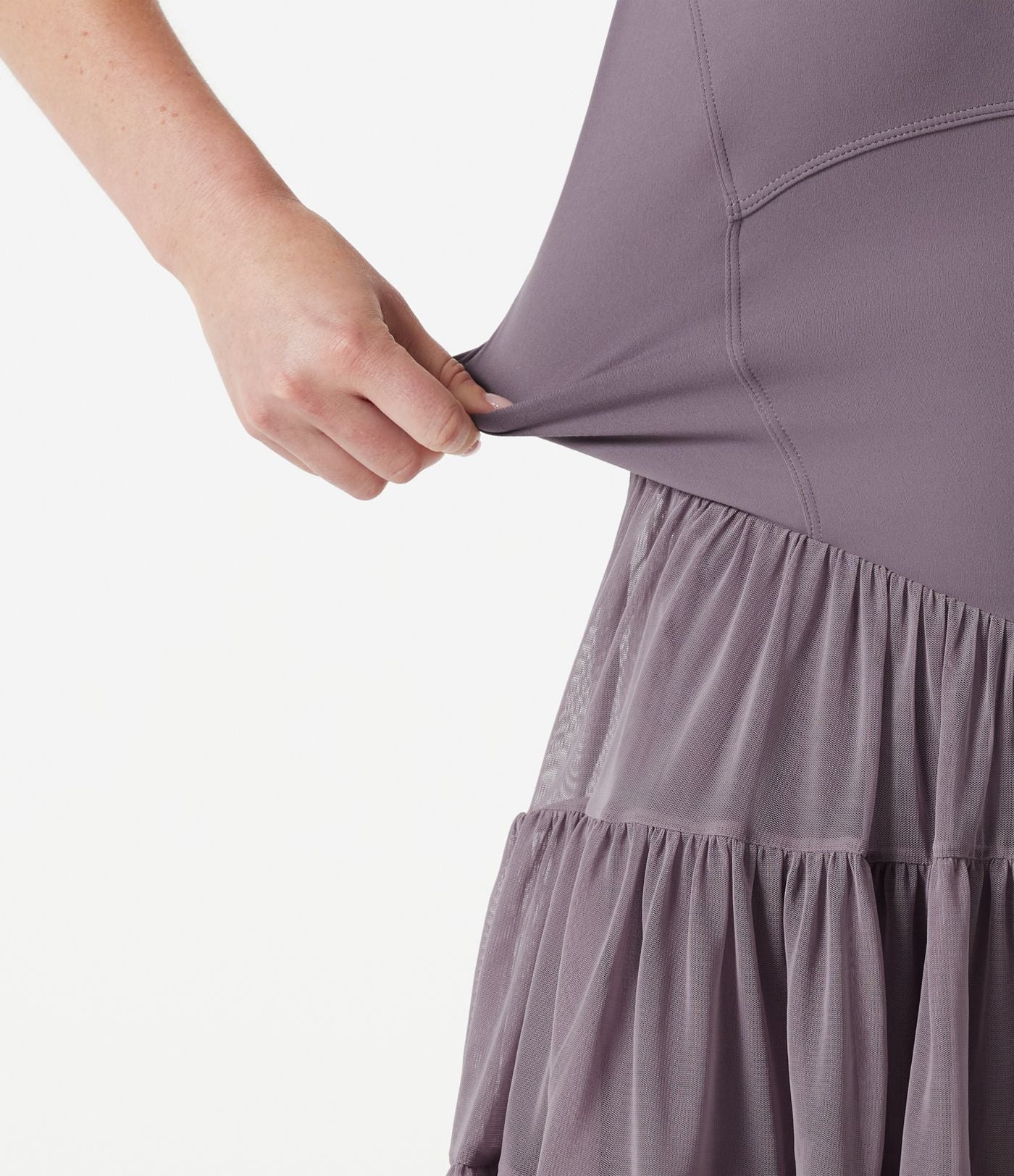 Robe sport de danse mini 2-en-1 SoftlyZero™ avec brassière intégrée, mesh contrasté et poches - Édition Easy Peasy - UPF50+