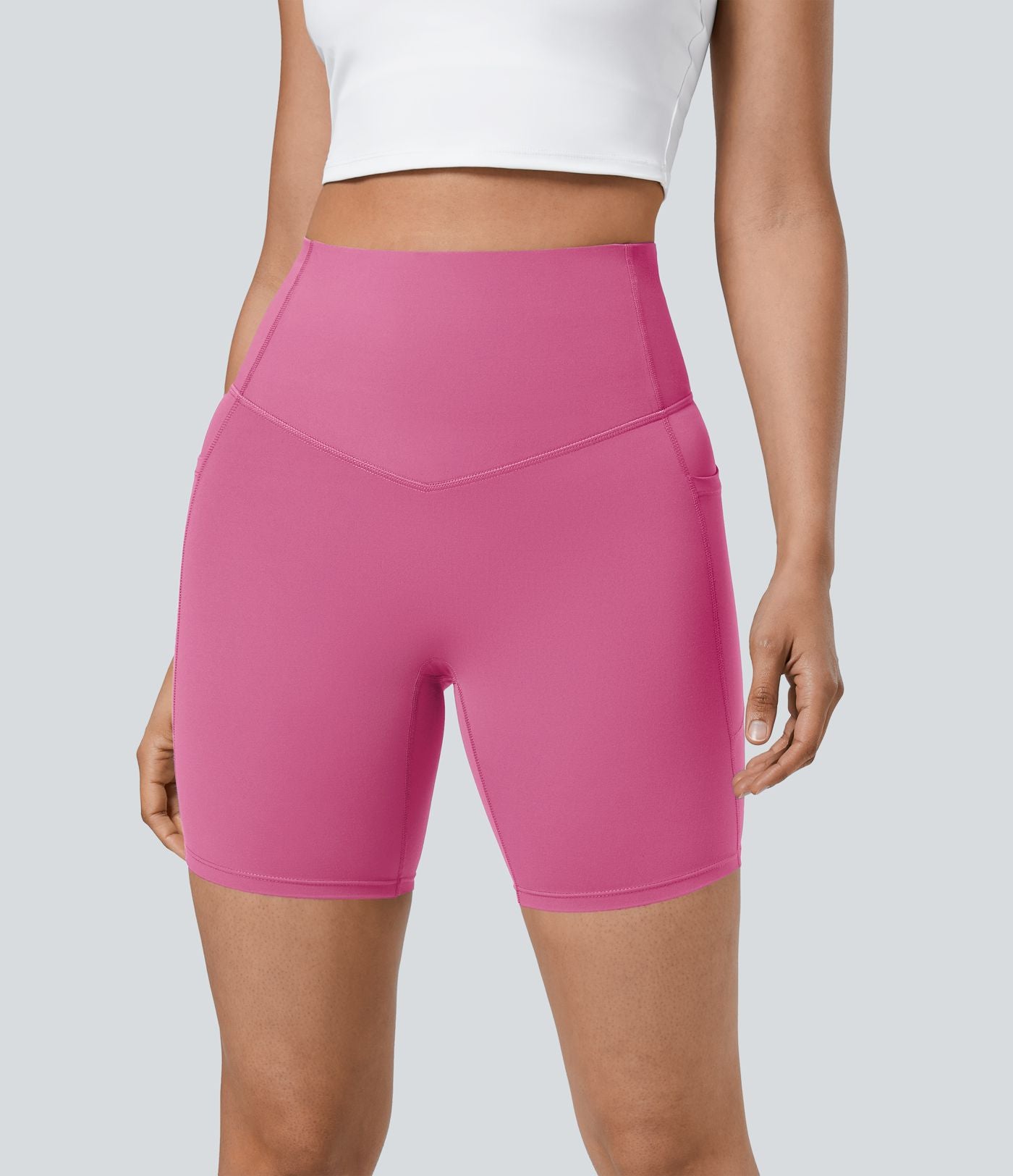 Short cycliste 17,5 cm d'entraînement gainant taille haute avec poches Halara UltraSculpt™