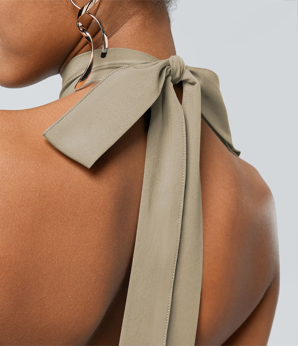Jupe fluide de Vacances Breezeful™ Séchage Rapide Taille Haute Dos Noué Torsadé