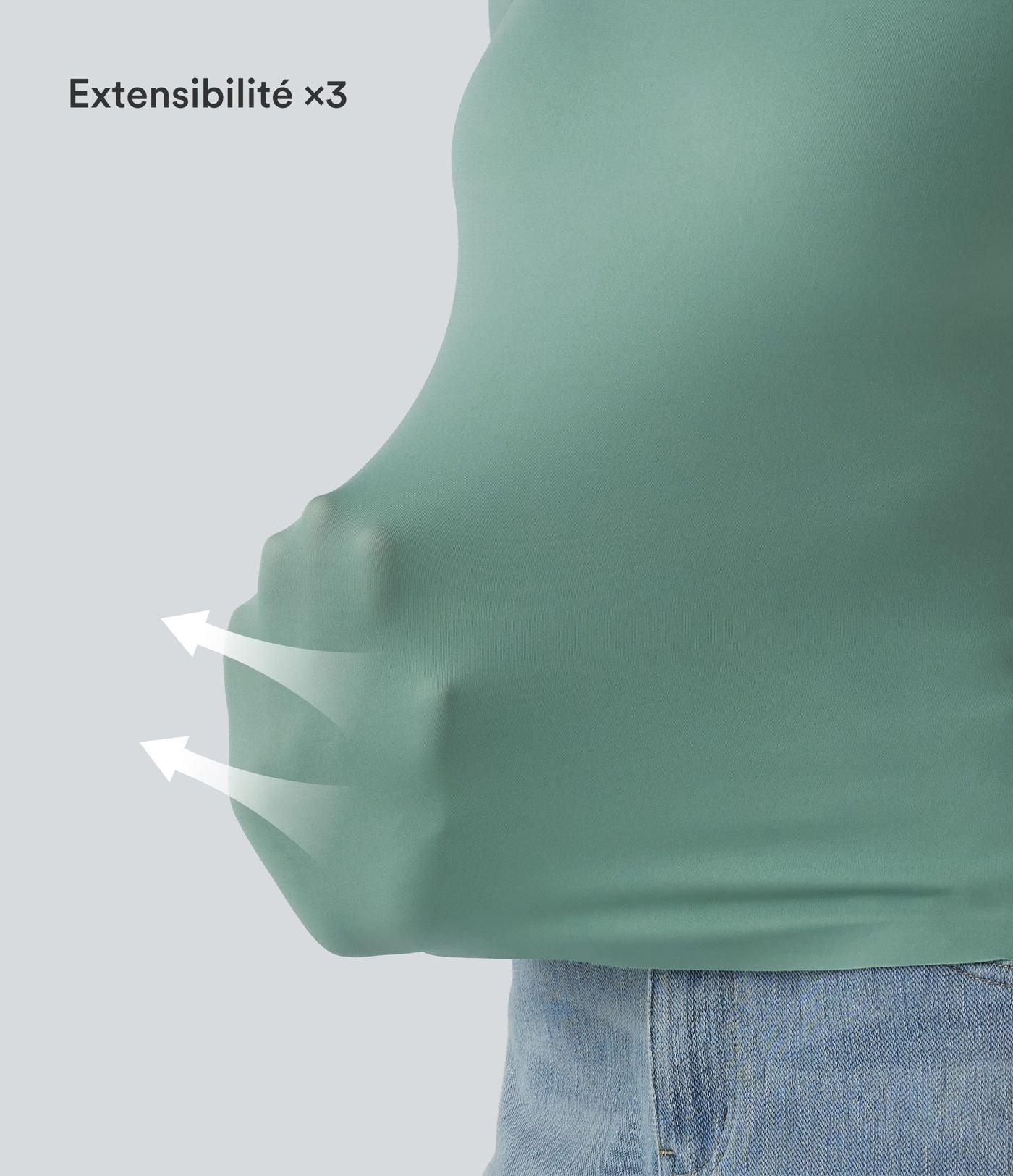 T-shirt casual col rond échancré à manches courtes avec brassière intégrée — Bonnets B-E