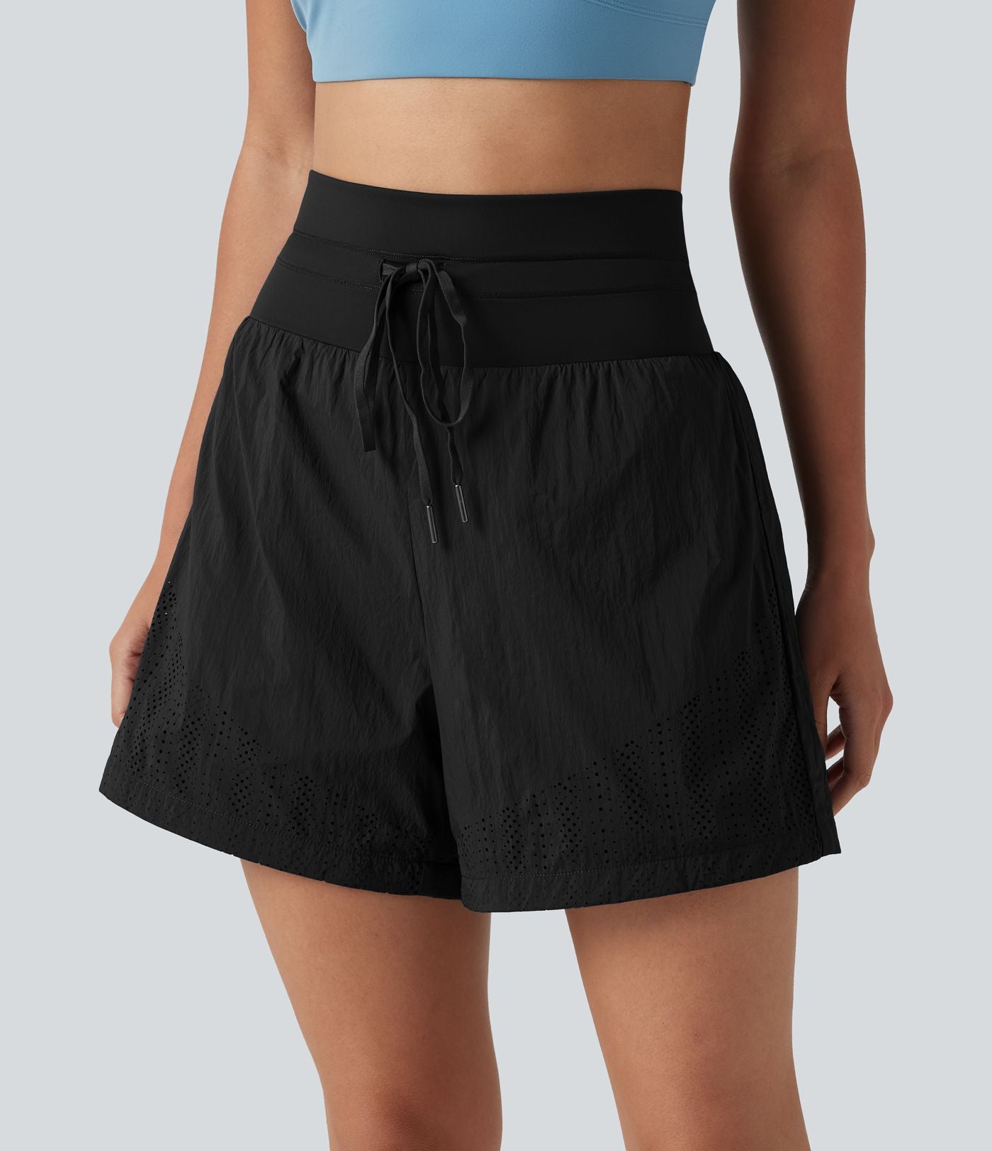 Short de course taille haute à œillets et cordon de serrage 12,5 cm avec poche