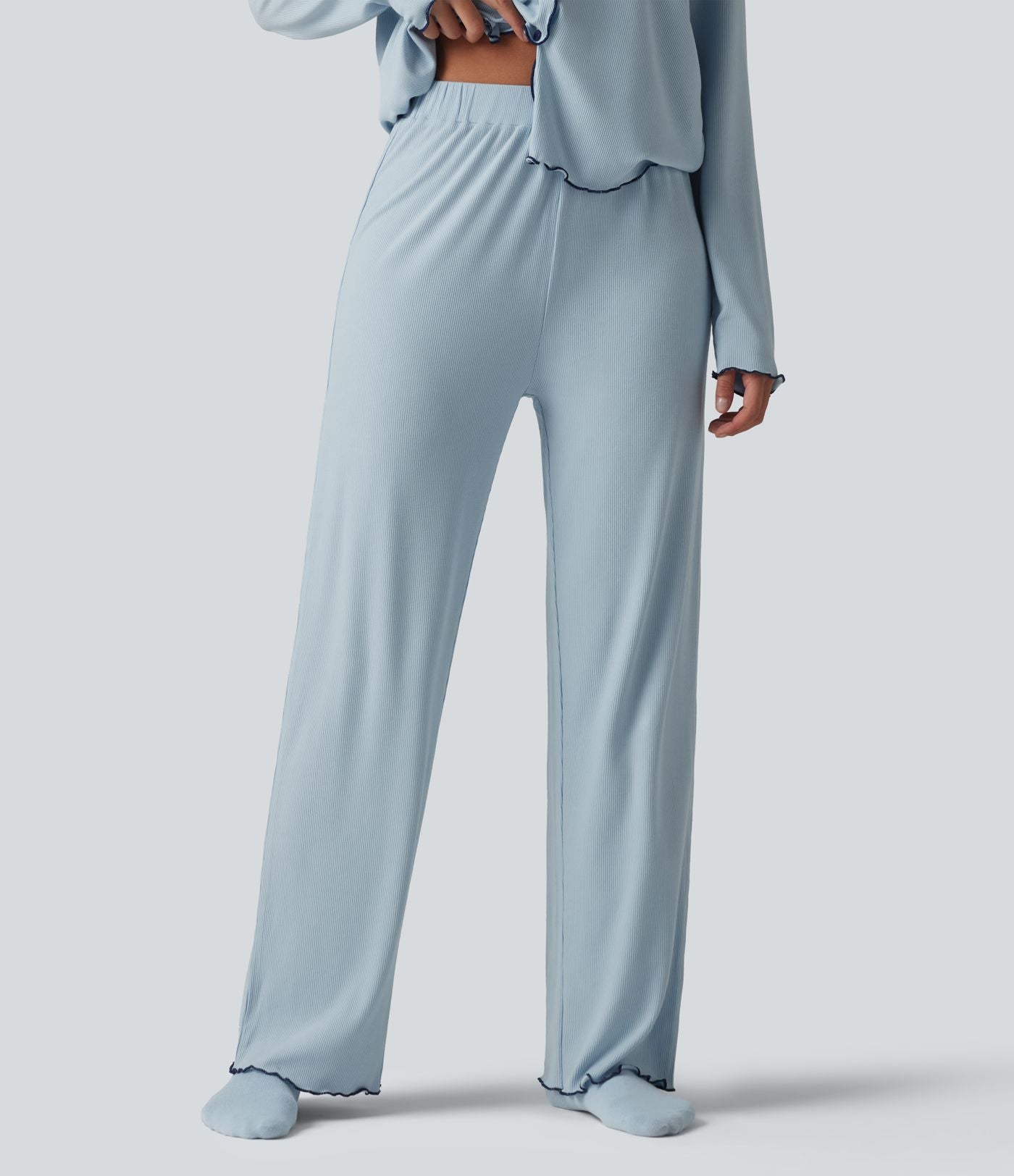 Pantalon d’intérieur taille haute ourlet à volants