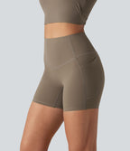 Short cycliste de yoga gainant côtelé taille haute UltraSculpt™ 12,5 cm avec poches