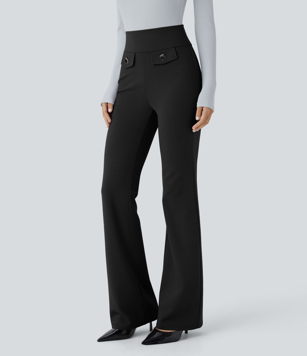 Pantalon tailleur taille haute avec poches décoratives Halara Flex™