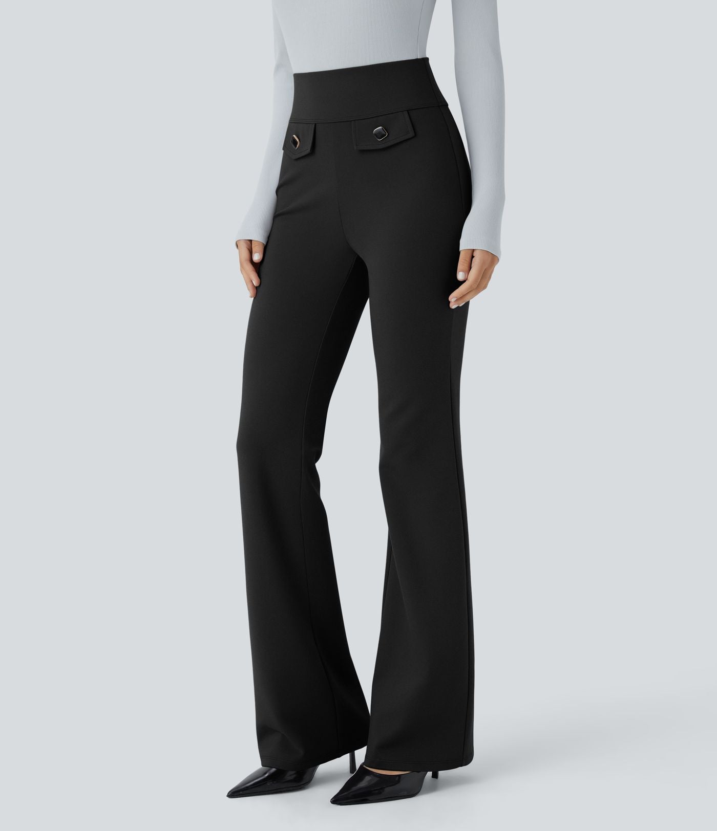 Pantalon tailleur taille haute avec poches décoratives Halara Flex™