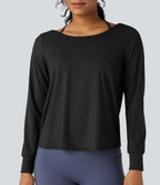 Top de sport yoga SoftlyZero™ Airy 2-en-1 découpe au dos toucher frais