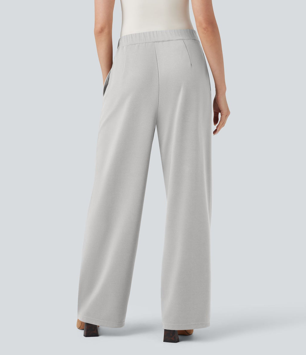 Pantalon de travail coupe droite taille haute avec chaîne métallique avec poches