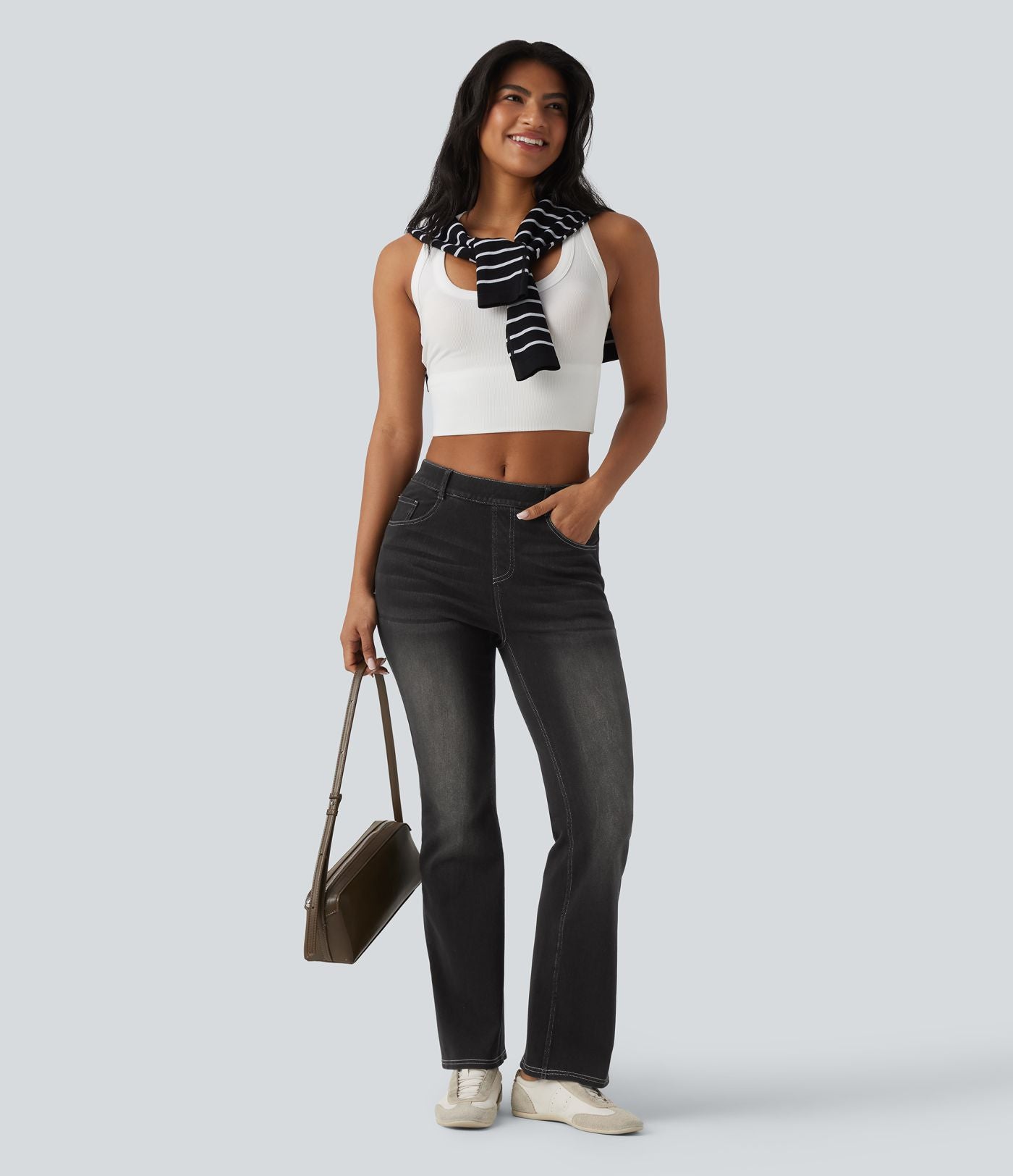 Halara Flex™ Jean bootcut casual taille mi-haute avec poches