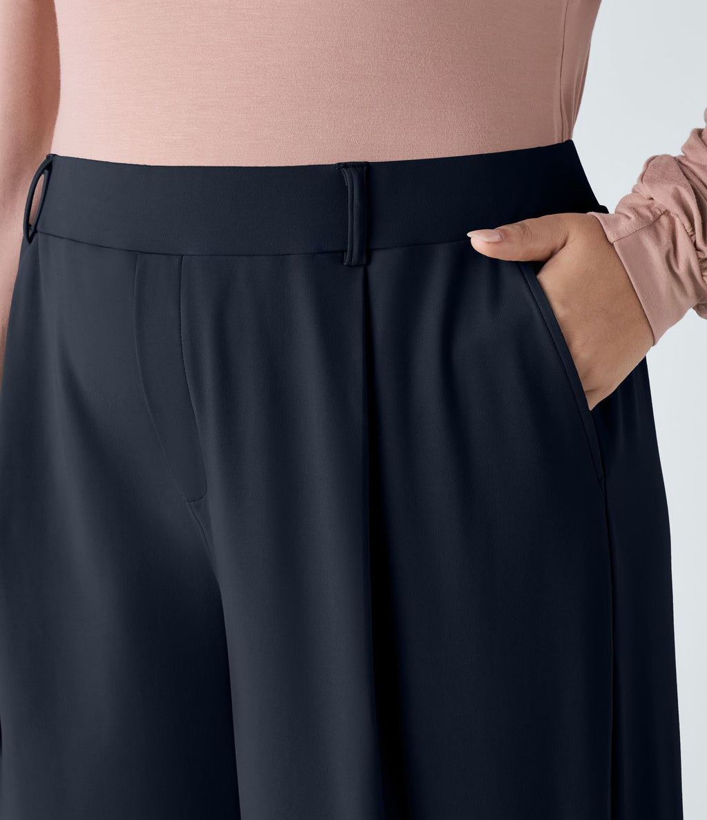 Pantalon de travail grande taille coupe droite taille haute Halara Flex™ DayStretch avec poches
