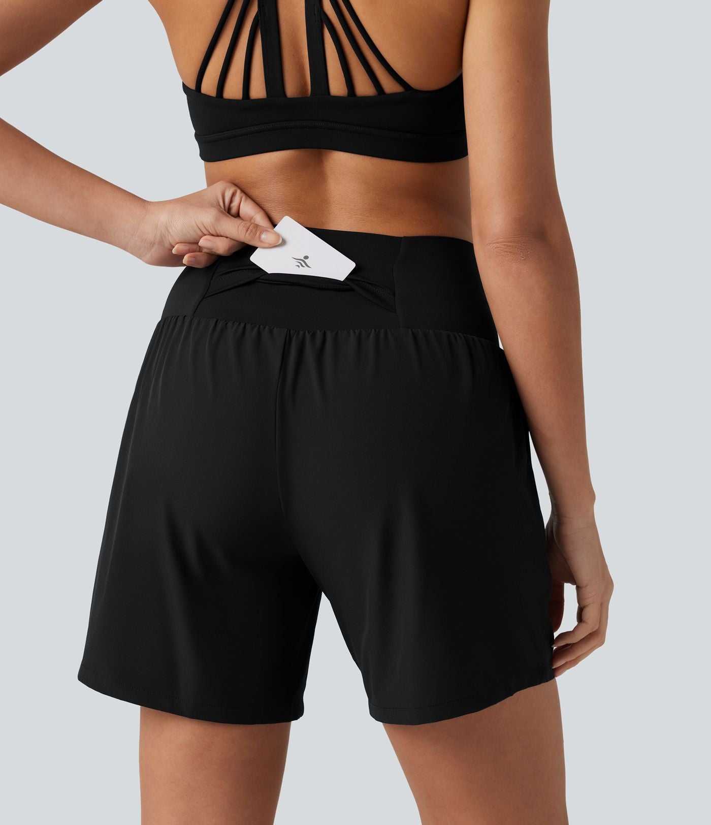 Breezeful™ Short de yoga 2 en 1 taille haute séchage rapide 17,5 cm avec poches